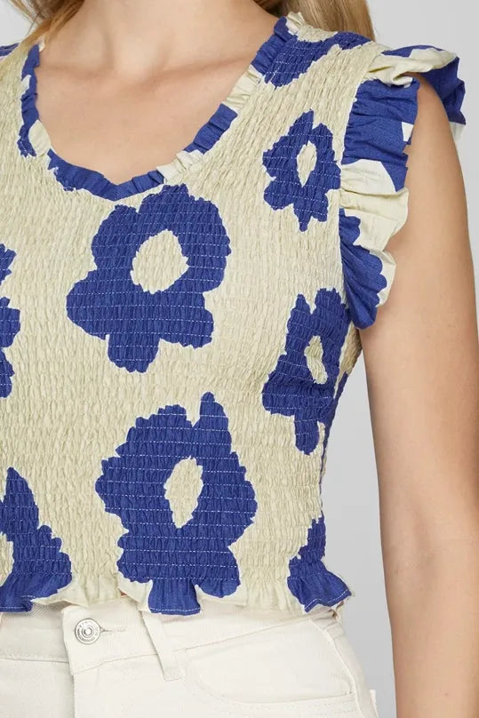 Floral smocked top