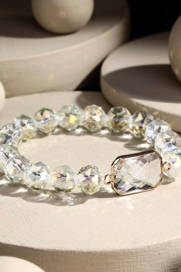 Beaded Bracelet with Crystal Stone