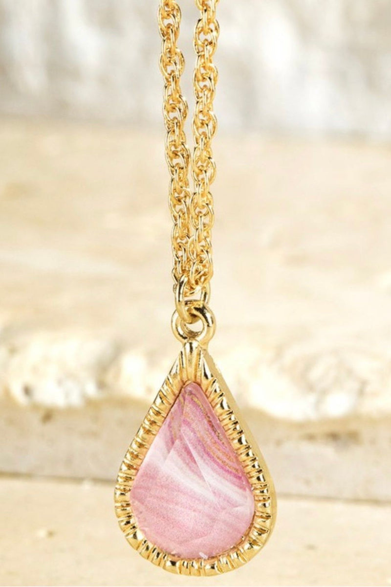 Faux Stone Pendant Necklace Set