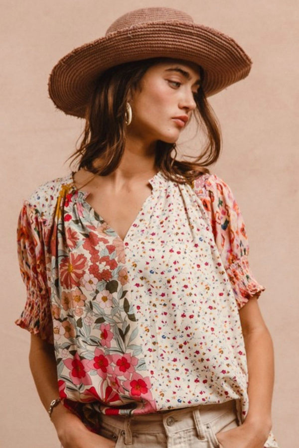 Multi floral oversized blouse