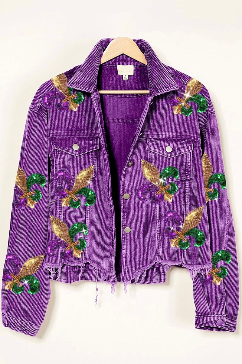 Sequin Fleur de lis Mardi Gras jacket