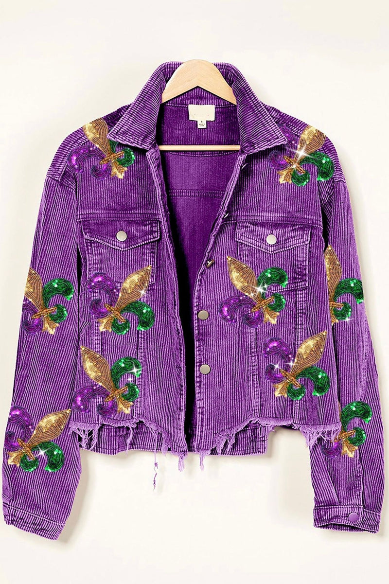 Sequin Fleur de lis Mardi Gras jacket