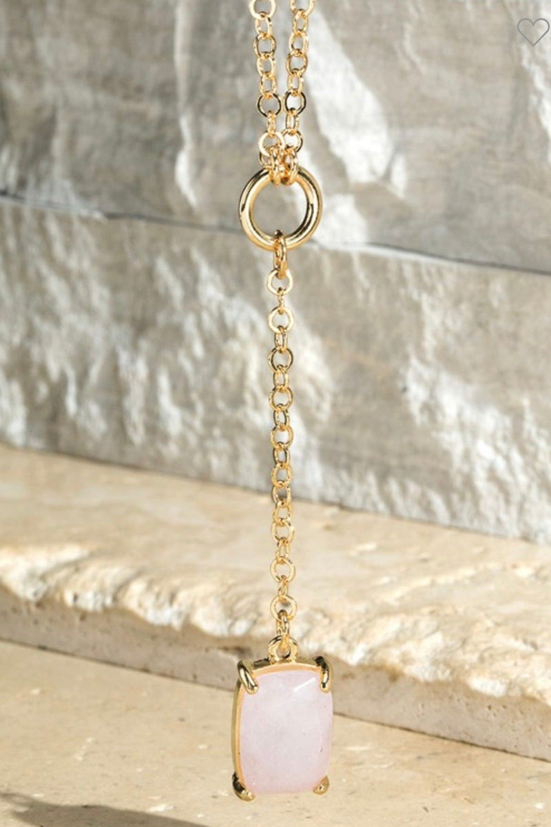 Natural Stone Link Pendant Necklace