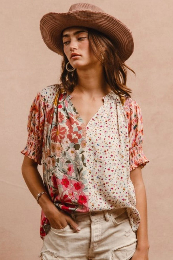 Multi floral oversized blouse