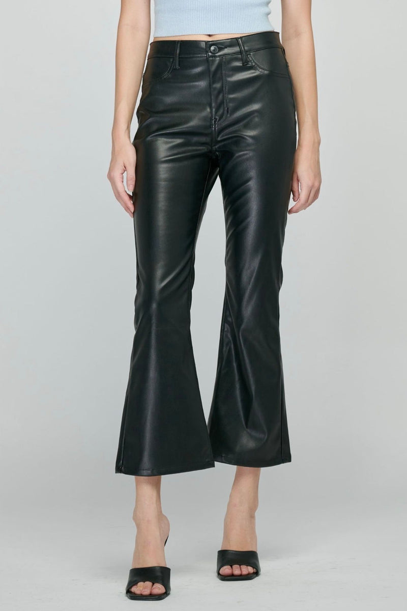 Leather Cropped Flare