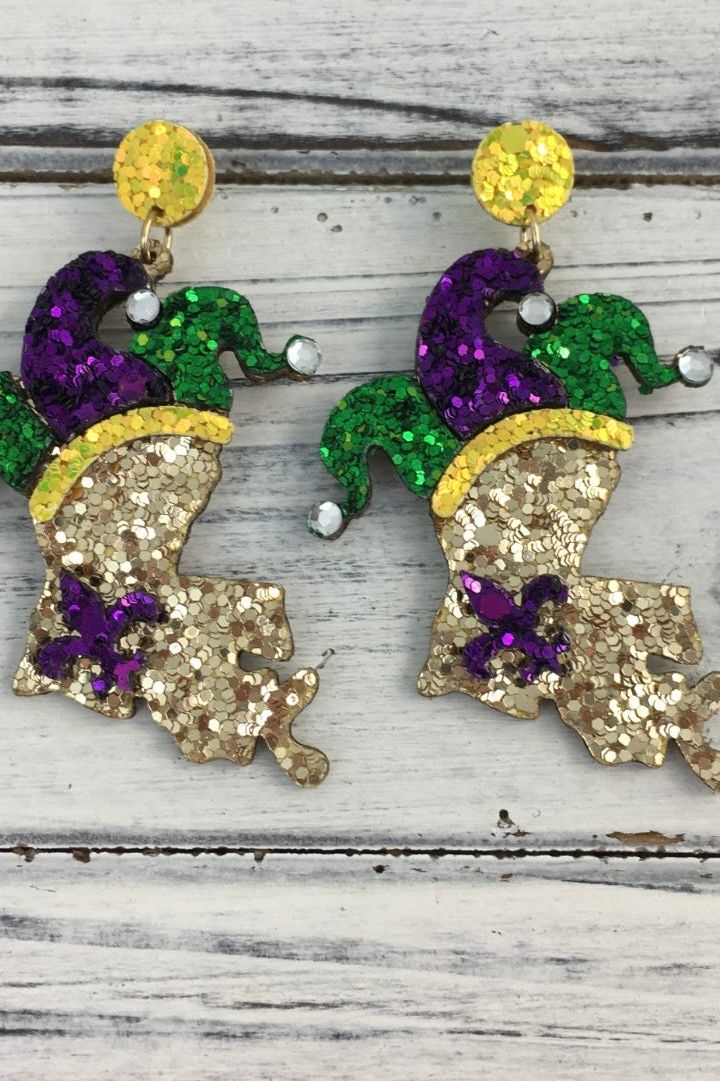 Mardi Gras Louisiana earrings