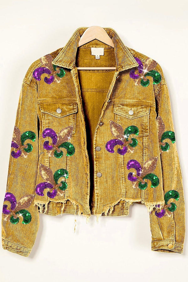 Sequin Fleur de lis Mardi Gras jacket