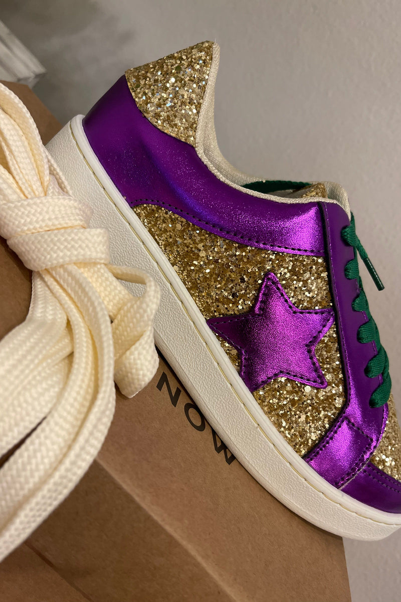 Purple and Gold Glitter Sneaker