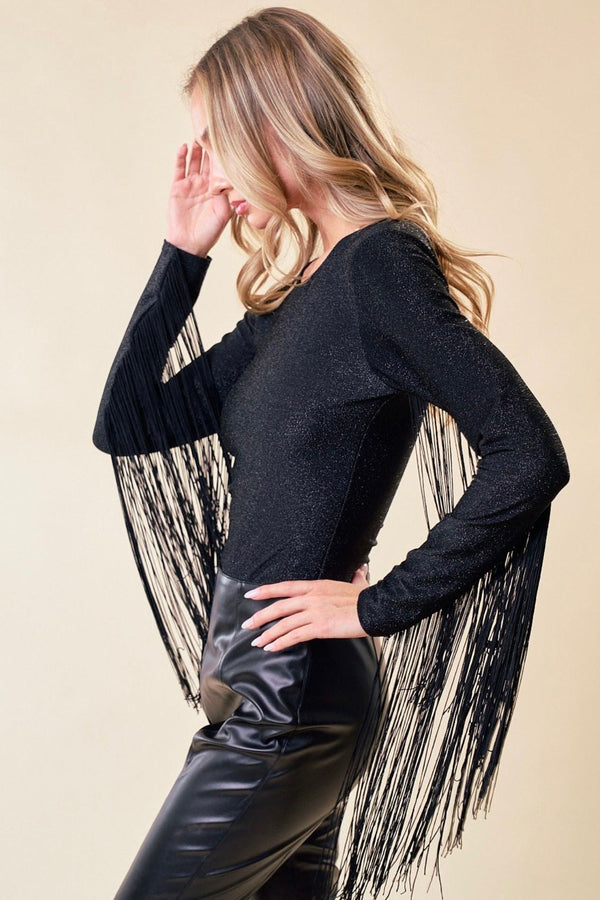 Oh So Fancy Fringed Bodysuit