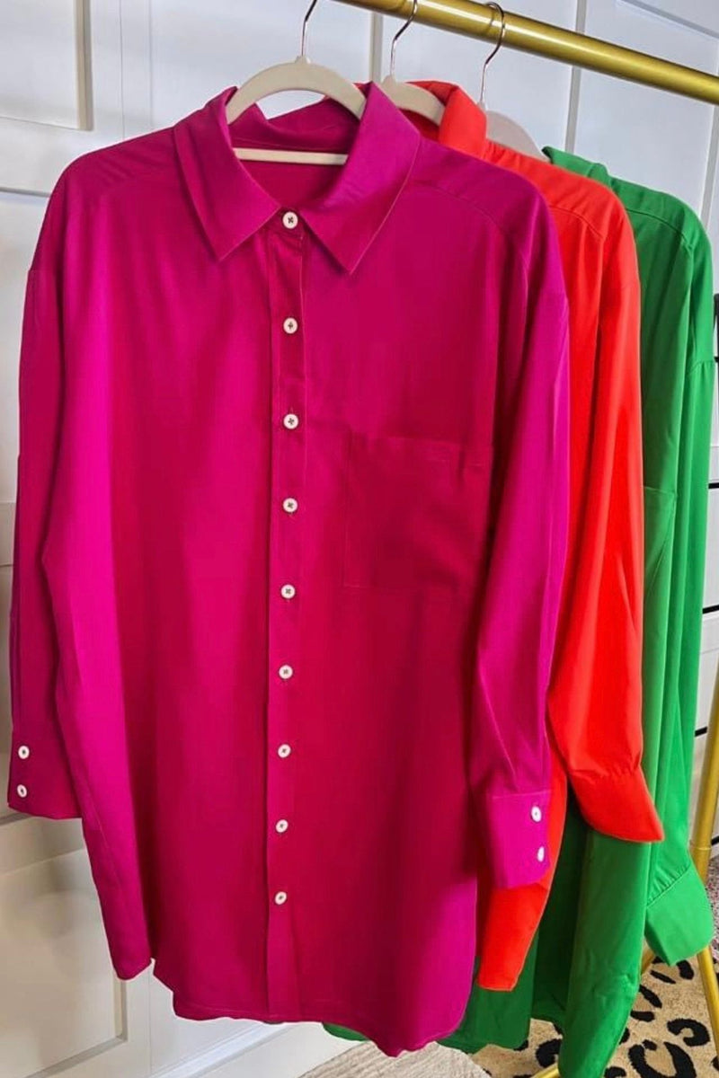 Shantell button up shirt dress
