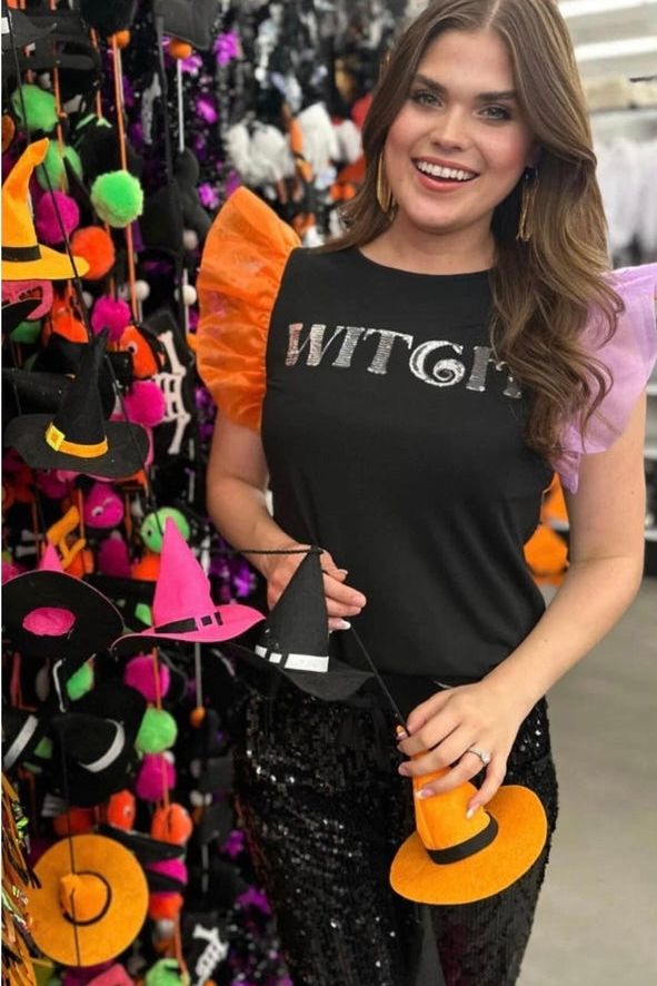 Witchy Sequin Patch Top