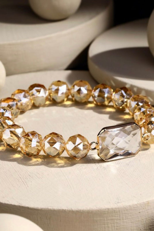 Beaded Bracelet with Crystal Stone