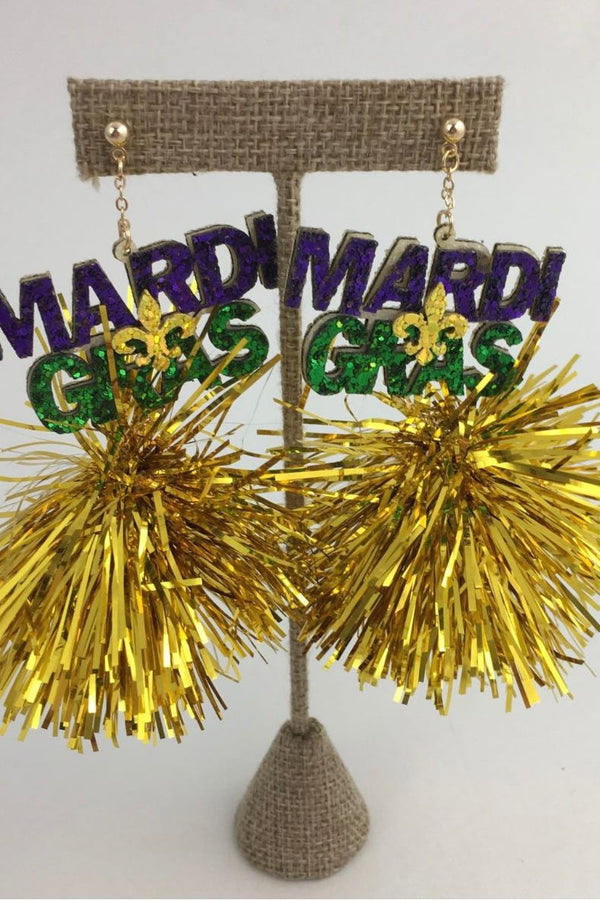 Mardi Gras Tinsel earrings
