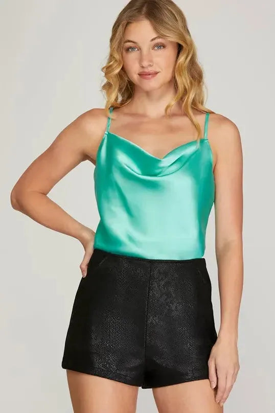 Cowl Neck Satin Top