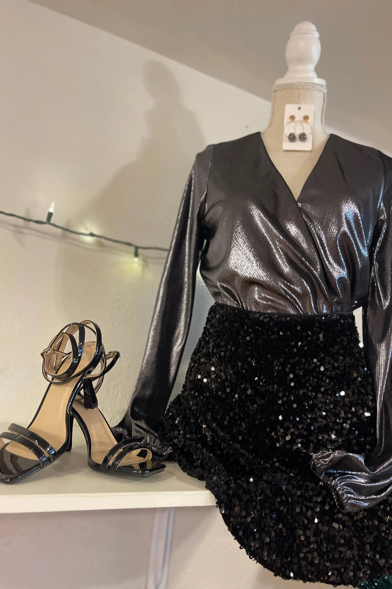 Sequin Velvet Mini Skirt