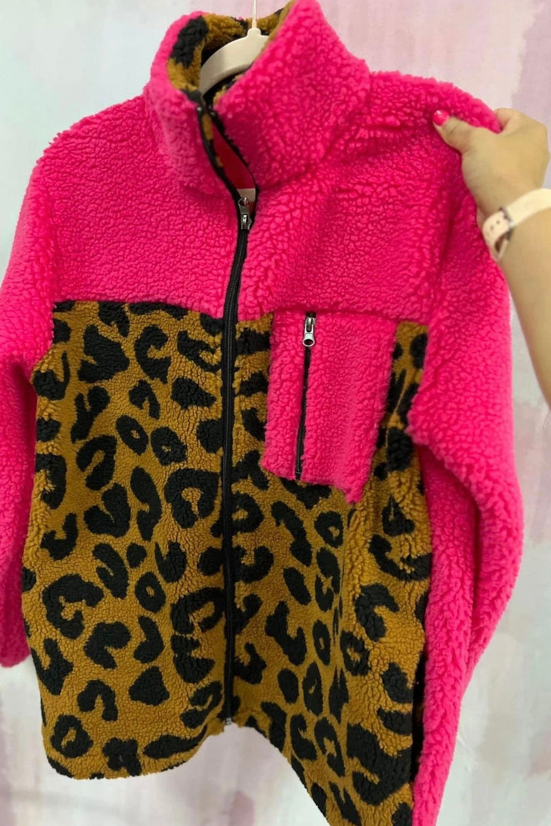 Pink and Leopard Sherpa