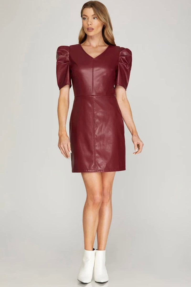 Bethany Faux Leather Dress