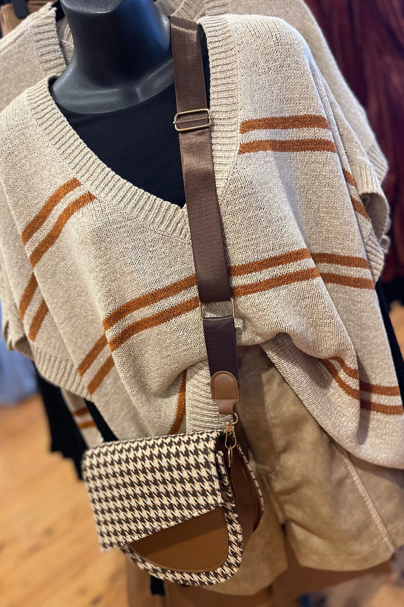 Striped v-neck sweater top