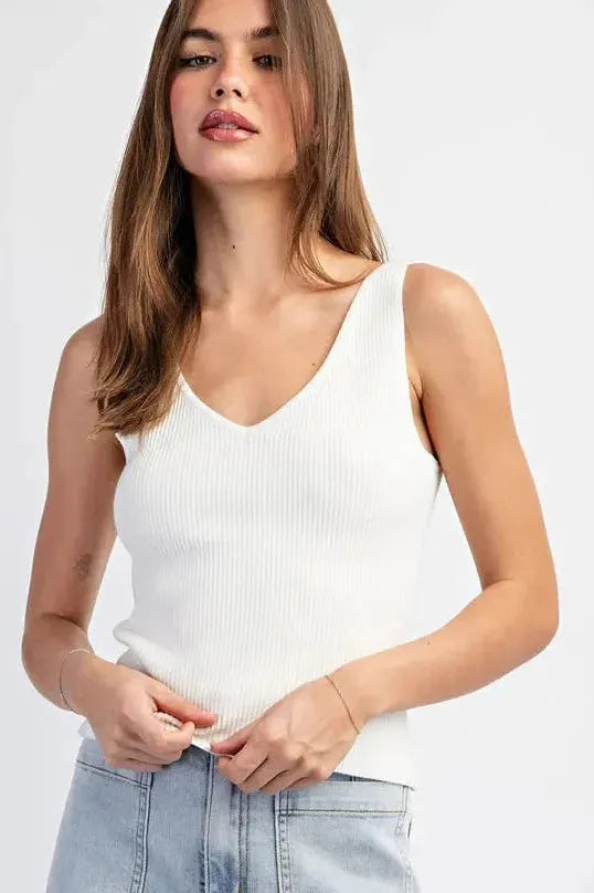 Vivi V-neck Ribbed Top
