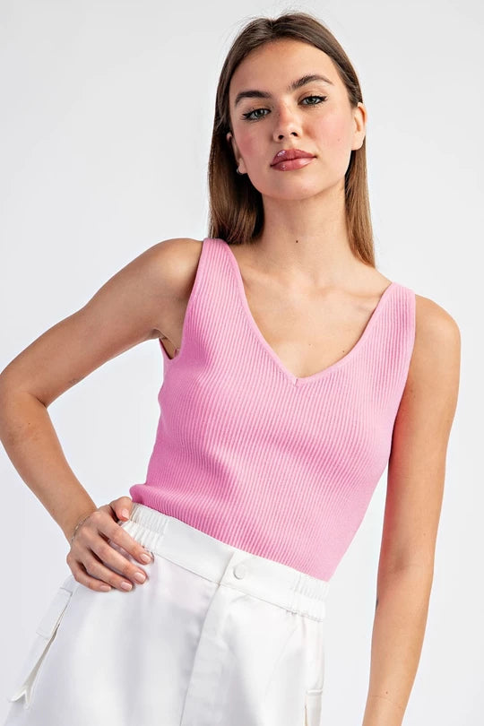 Vivi V-neck Ribbed Top