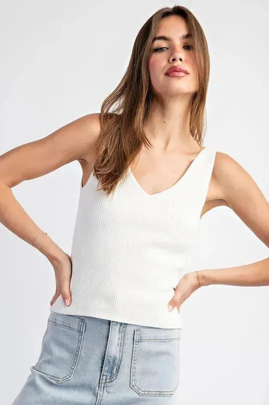 Vivi V-neck Ribbed Top