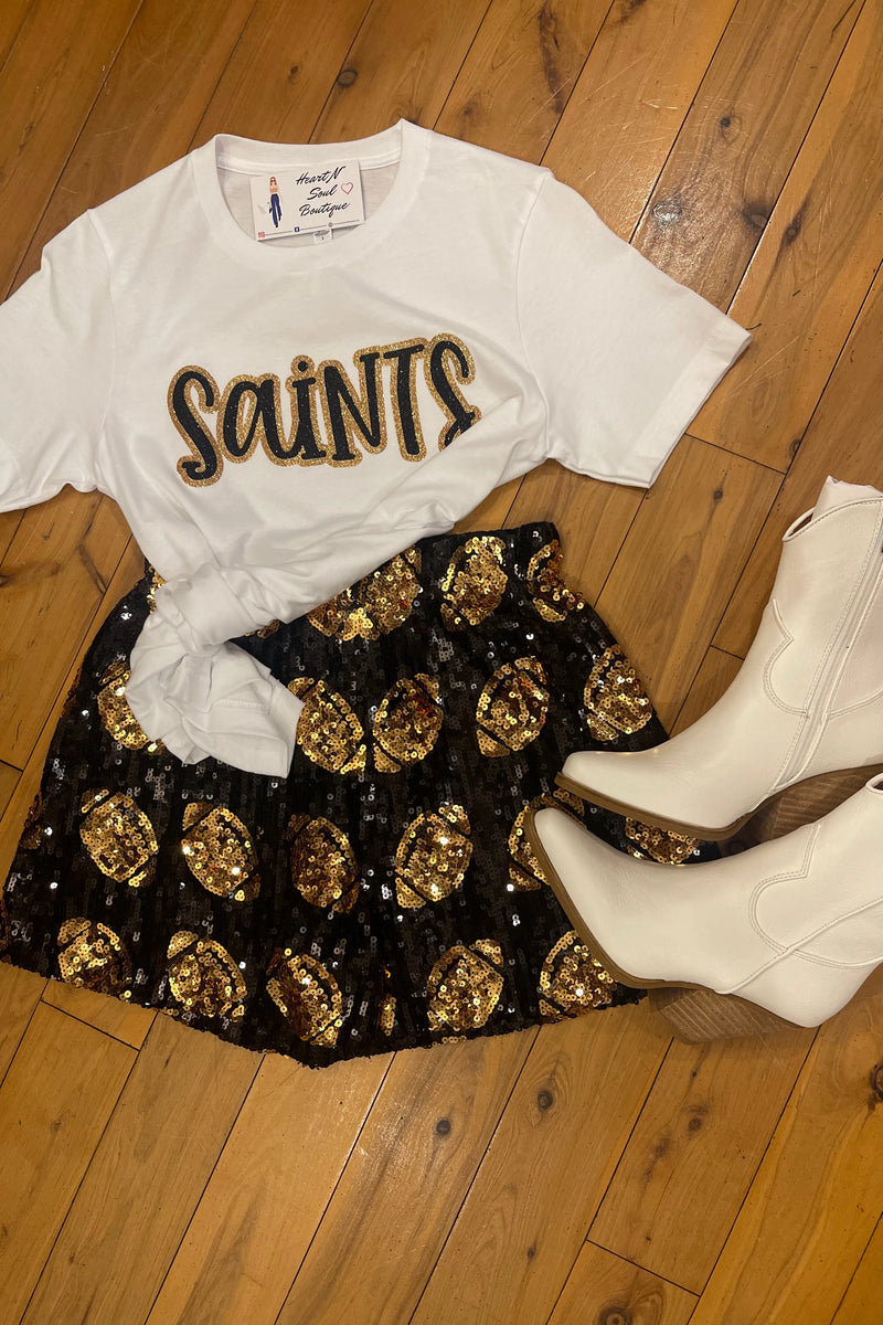 Football sequin shorts