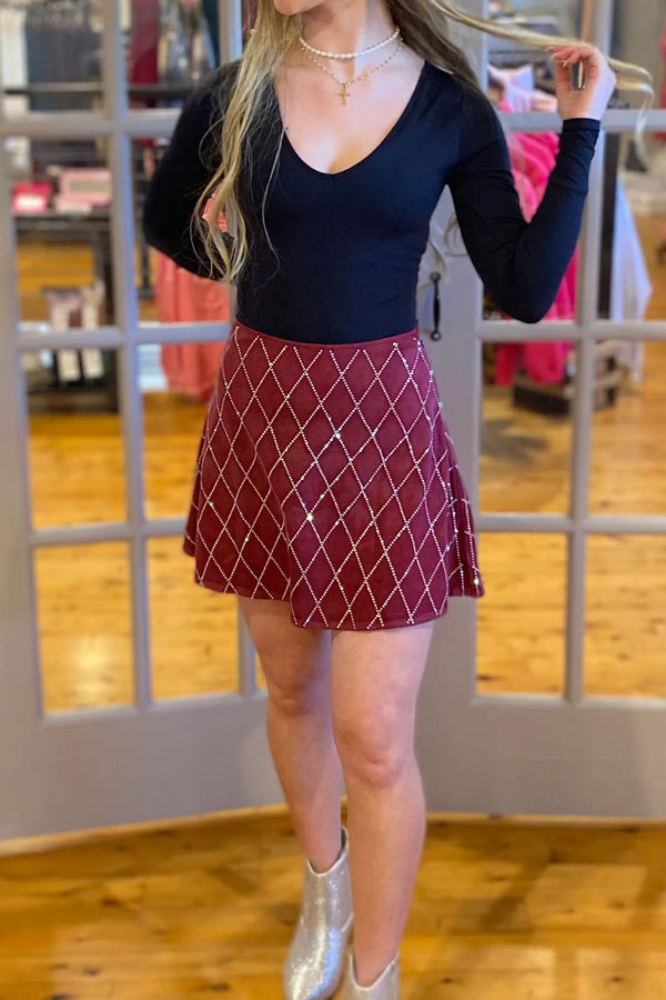 Gabrielle Glam Rhinestone Skirt