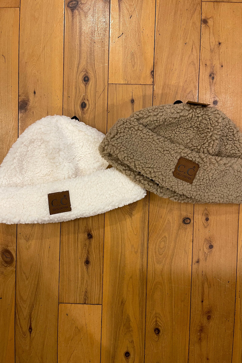 Fuzzy Lined Sherpa Beanie