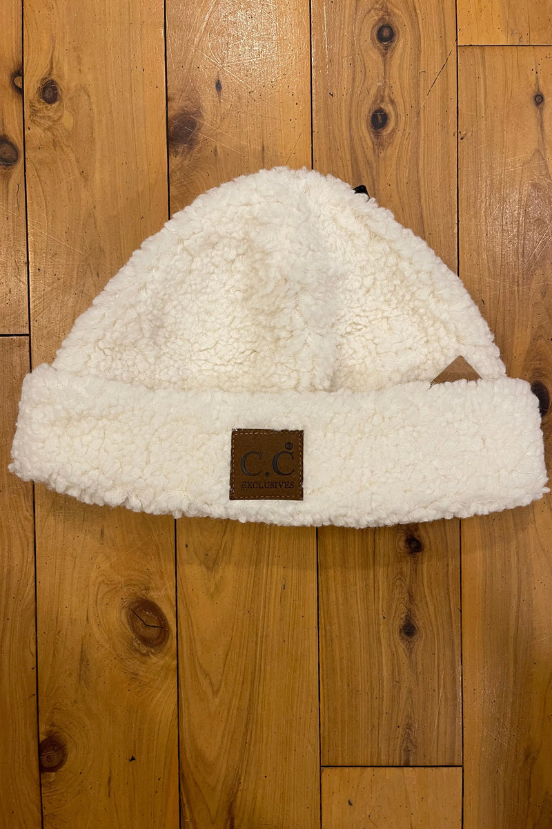 Fuzzy Lined Sherpa Beanie