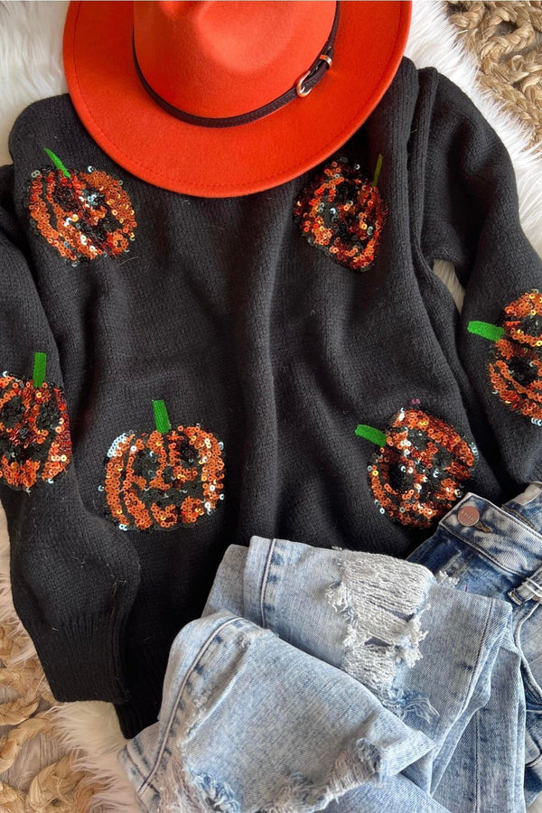 Sequin Pumpkin Sweater