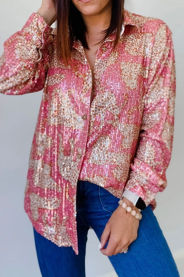 Sassy Sequin Cheetah Top