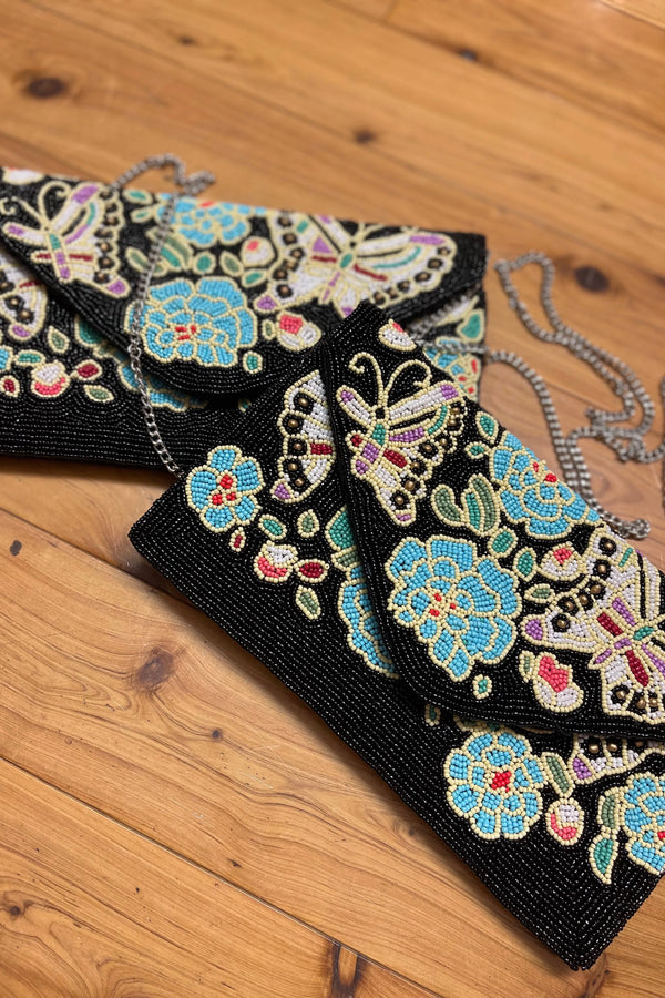 Beaded Floral Clutch
