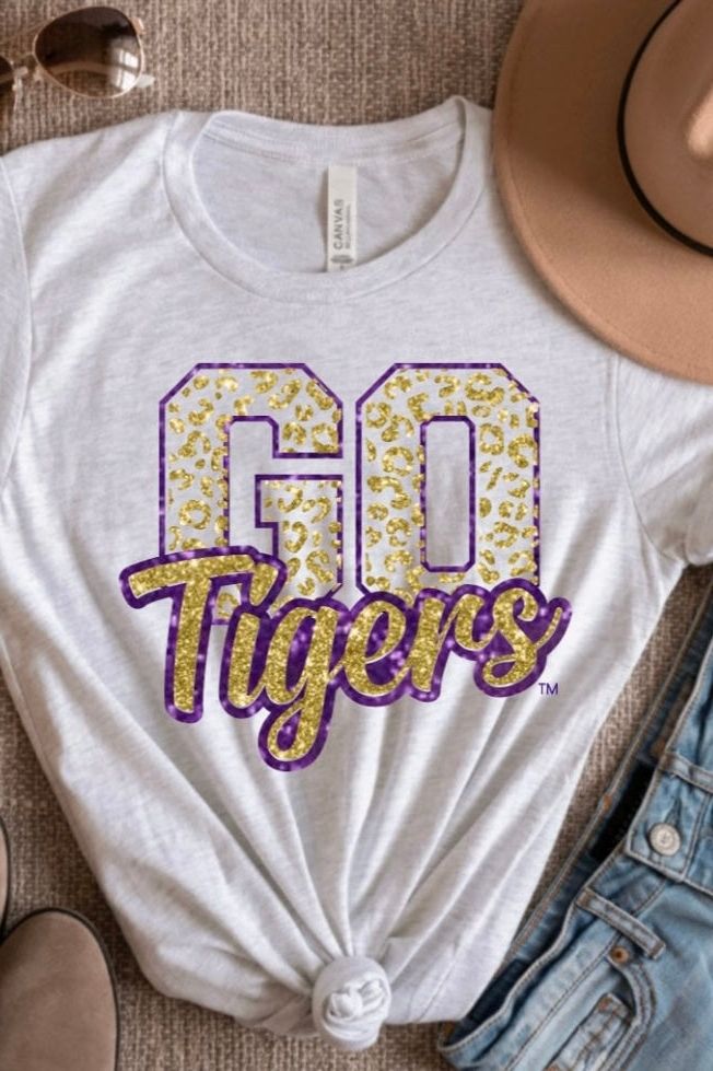 Go Tigers Glitter T-shirt with leopard