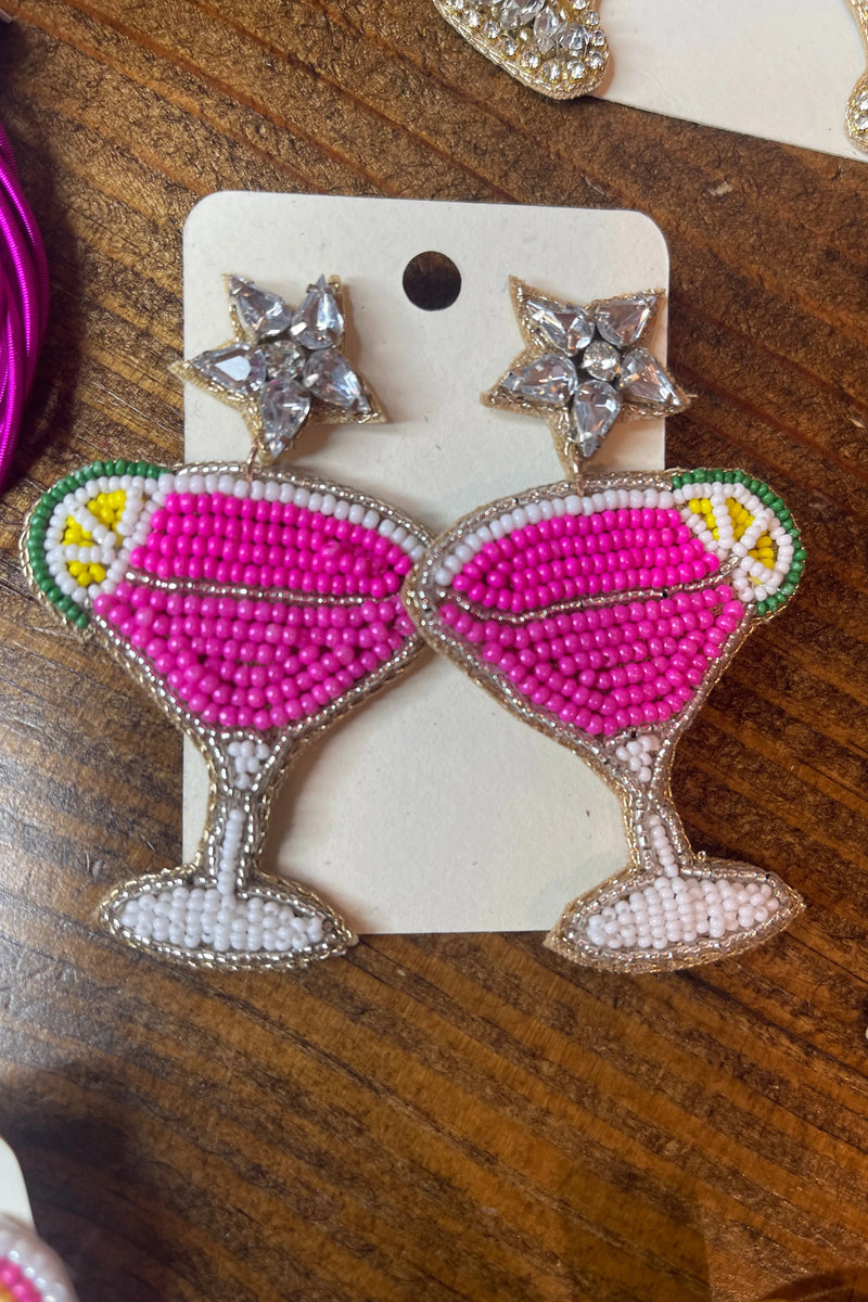 Beaded Martini Earrings