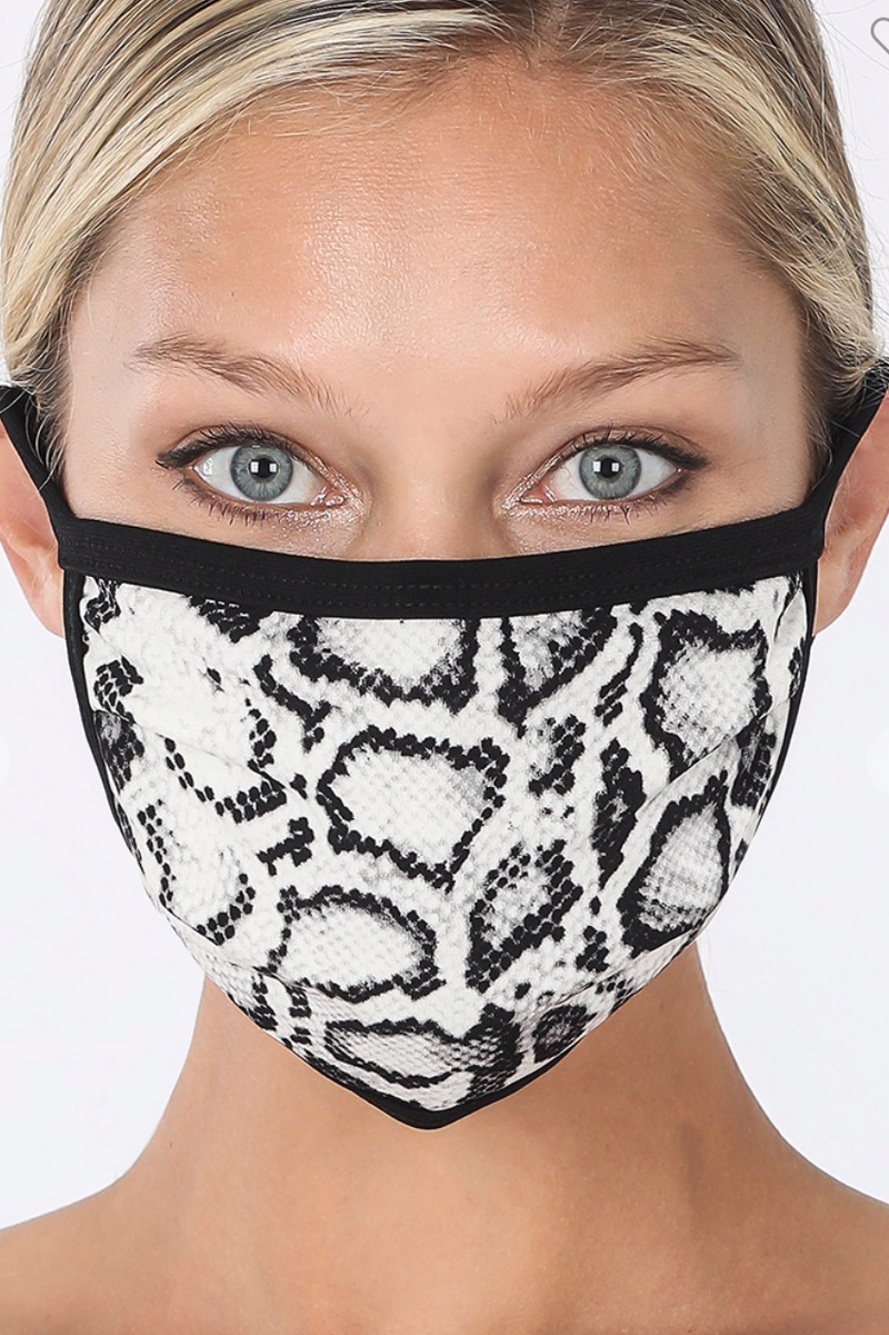 Snake print face mask