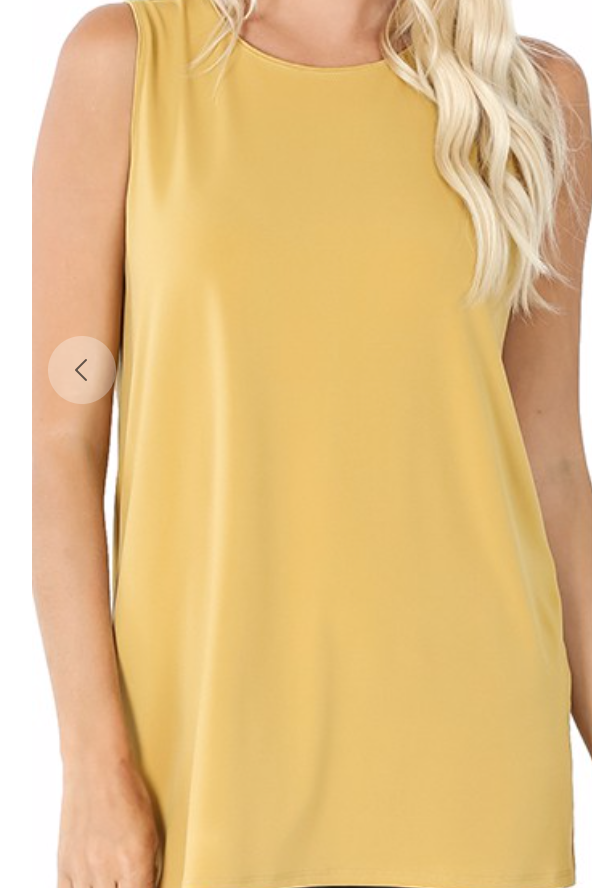 Sleeveless ITY top with side slits