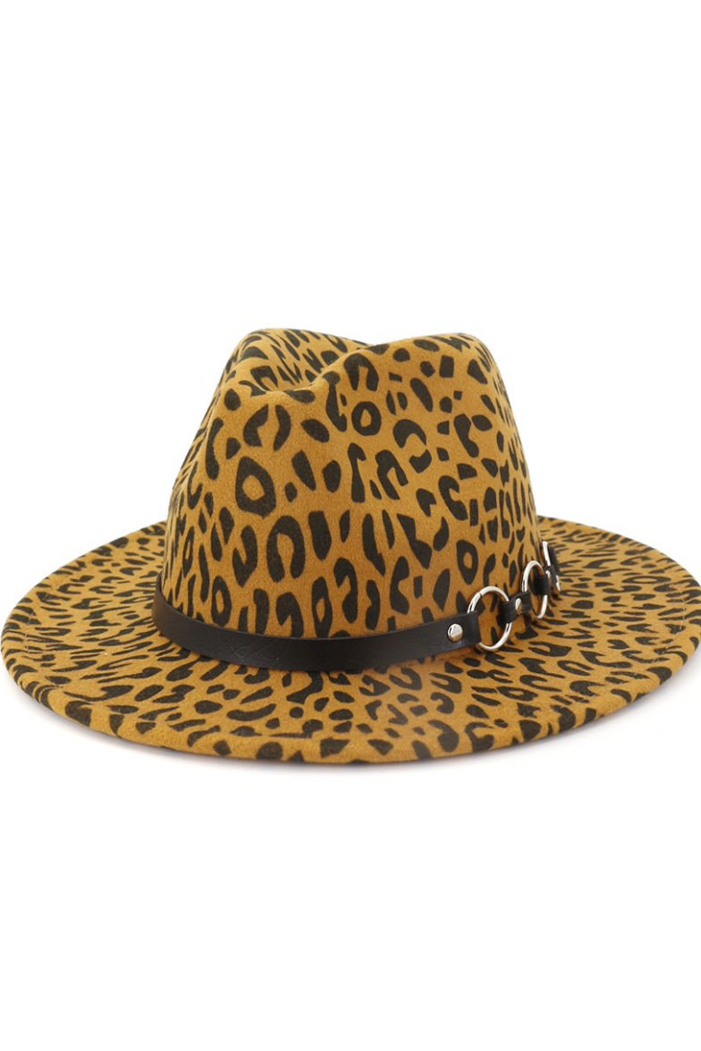Leopard fedora hat