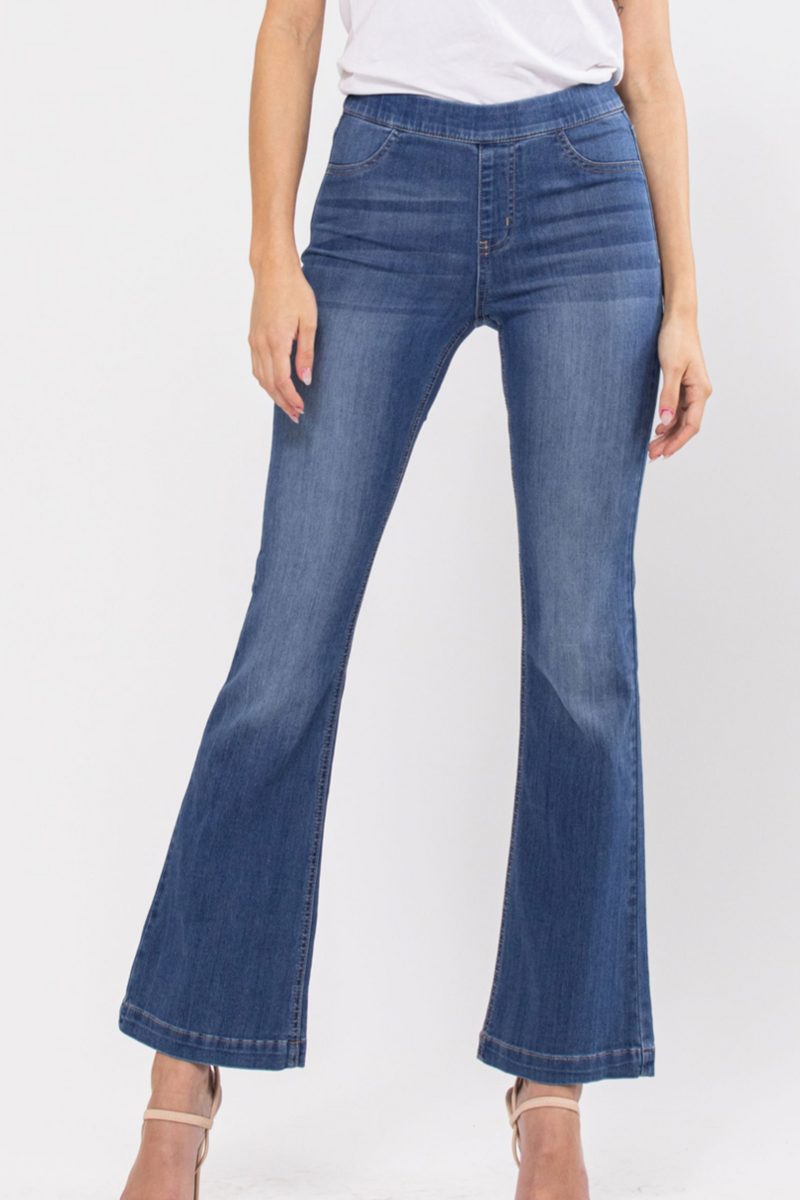 Mid-rise flare jegging - Petite length