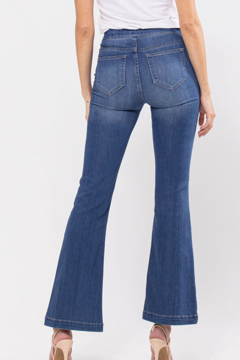 Mid-rise flare jegging - Petite length