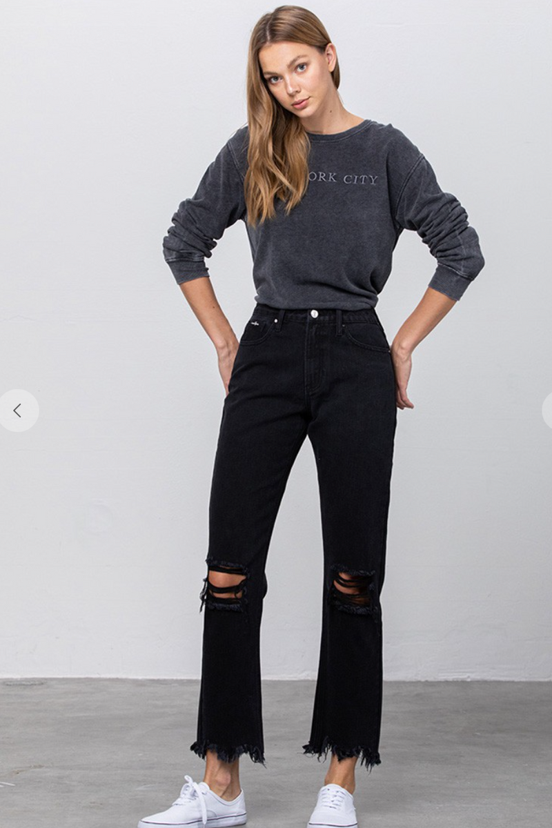 Cropped Straight Leg Denim
