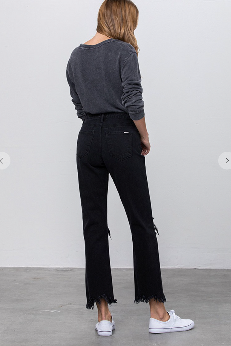 Cropped Straight Leg Denim