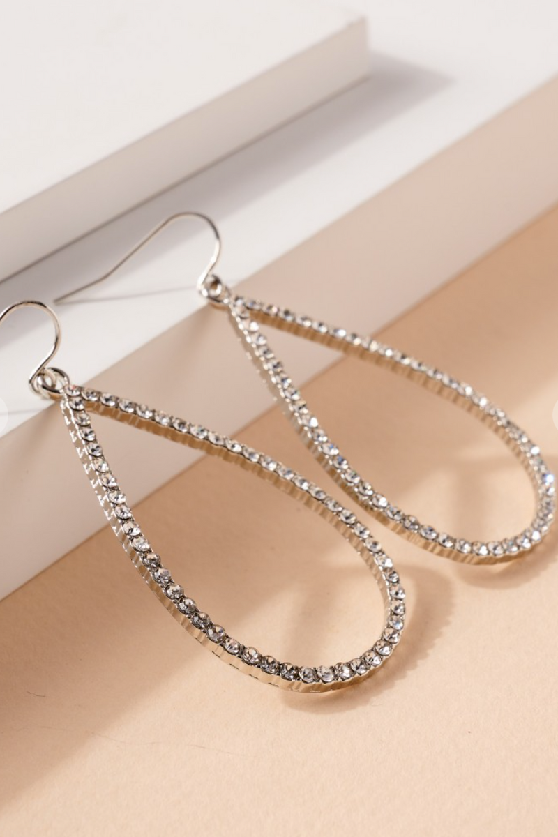 Rhinestone Tear Drop Earring