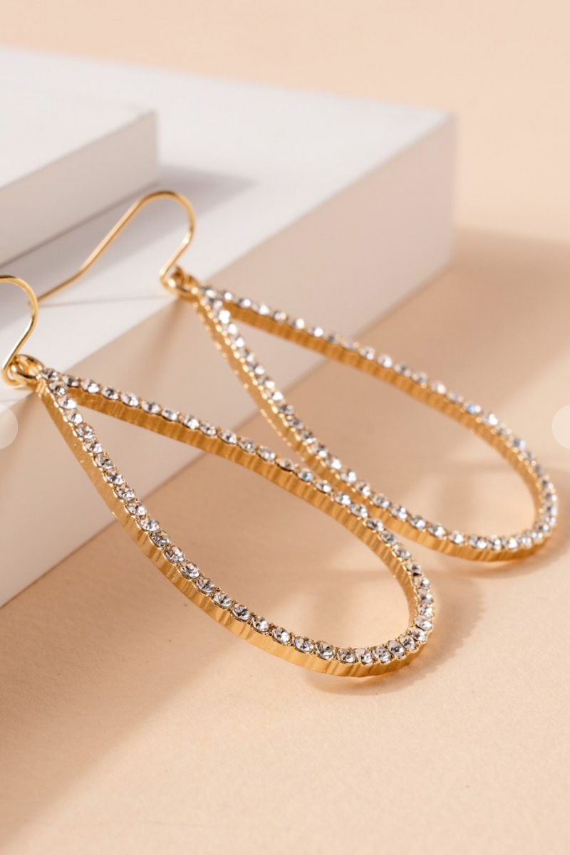 Rhinestone Tear Drop Earring