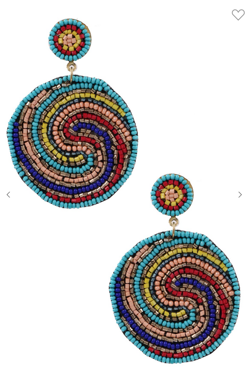 Seed Bead Circle Earrings