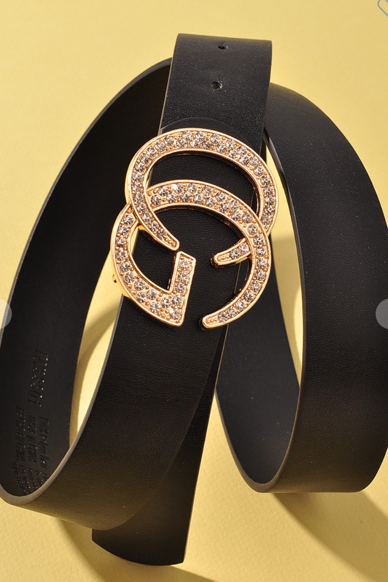Rhinestone Buckle Belt