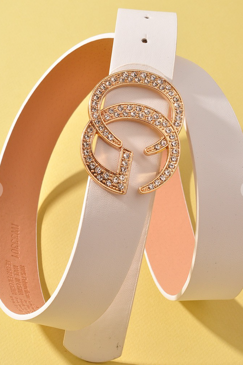 Rhinestone Buckle Belt