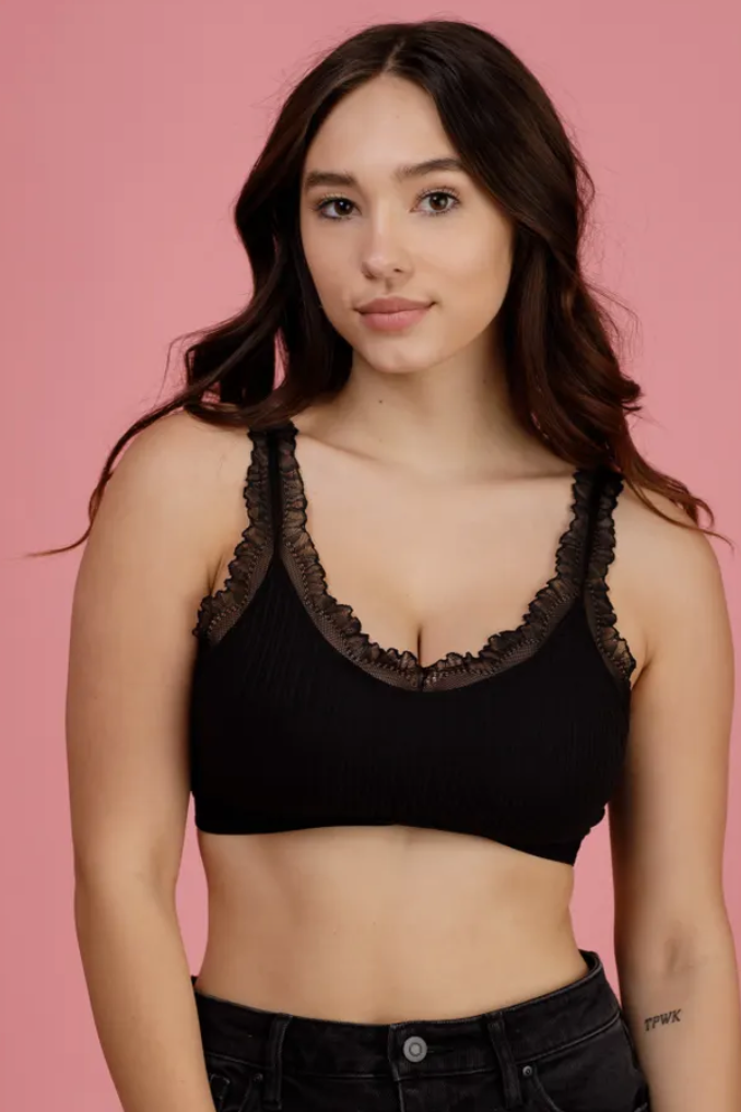 Lace Ribbed Bralette