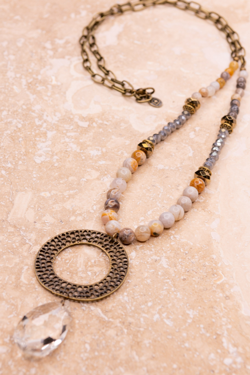 Bridget Bamboo Agate Necklace