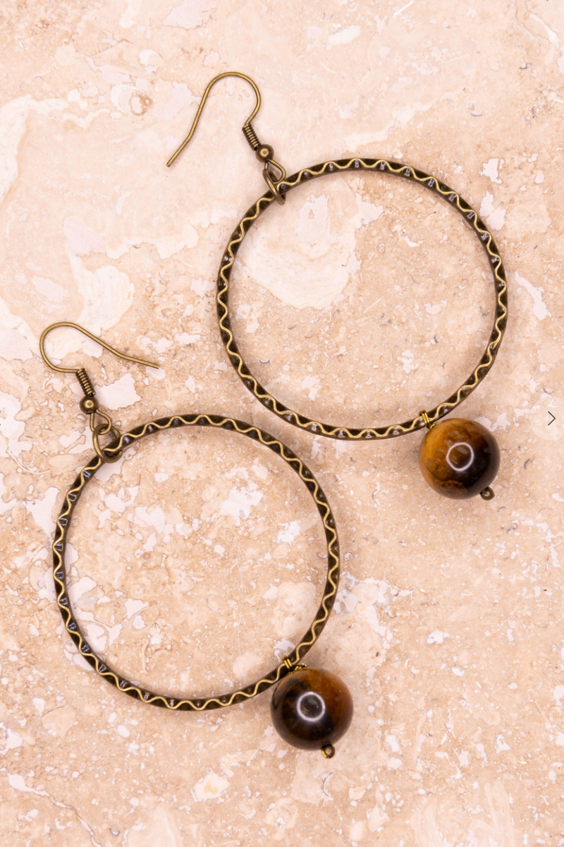 Olive Tiger Eye Earrings