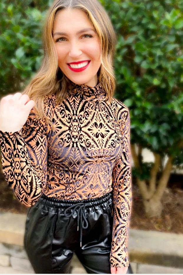 Mila Mesh Velvet Top